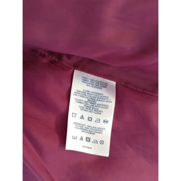 Lands End Down Puffer Vest Women’s M Burgundy  80% Down 20% Feathers Zip Up - Picture 4 of 10